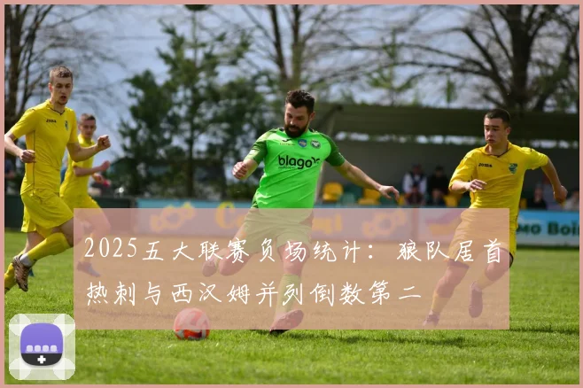 2025五大联赛负场统计：狼队居首热刺与西汉姆并列倒数第二